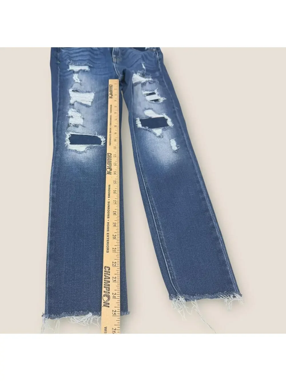 KanCan Women's 7 27 Distressed Skinny Jeans Dark Wash - Picture 12 of 15